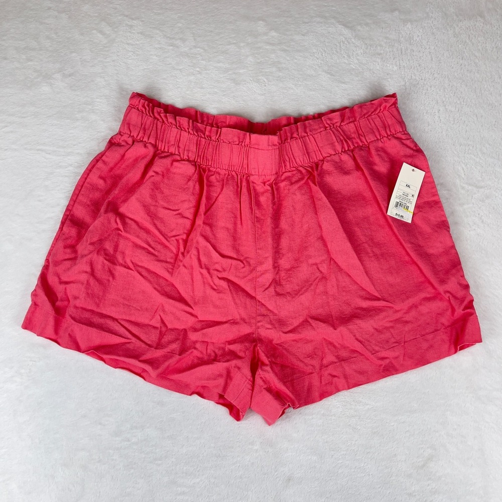 A New Day Everyday Shorts Women 2XL Pink Regular Fit Comfort High Waisted Preppy